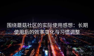 围绕蘑菇社区的实际使用感想：长期使用后的效率变化与习惯调整