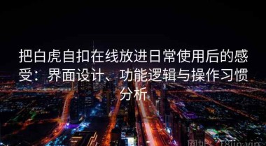把白虎自扣在线放进日常使用后的感受：界面设计、功能逻辑与操作习惯分析