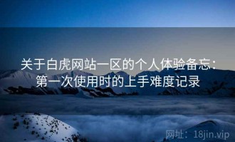 关于白虎网站一区的个人体验备忘：第一次使用时的上手难度记录