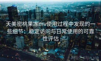 天美密桃果冻mv使用过程中发现的一些细节：稳定访问与日常使用的可靠性评估