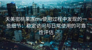 天美密桃果冻mv使用过程中发现的一些细节：稳定访问与日常使用的可靠性评估