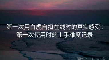 第一次用白虎自扣在线时的真实感受：第一次使用时的上手难度记录