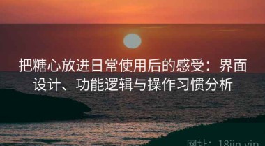 把糖心放进日常使用后的感受：界面设计、功能逻辑与操作习惯分析