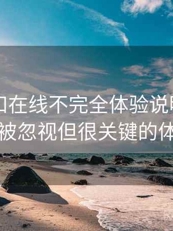 白虎自扣在线不完全体验说明：一些容易被忽视但很关键的体验点