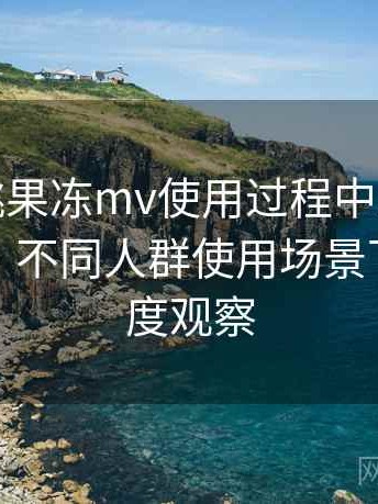 天美密桃果冻mv使用过程中发现的一些细节：不同人群使用场景下的适配度观察