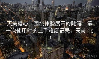 天美糖心｜围绕体验展开的随笔：第一次使用时的上手难度记录，天美 rich