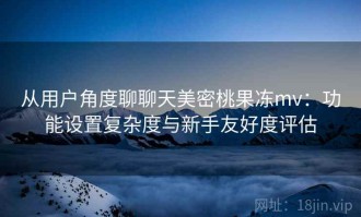 从用户角度聊聊天美密桃果冻mv：功能设置复杂度与新手友好度评估