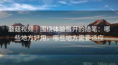 蘑菇视频｜围绕体验展开的随笔：哪些地方好用，哪些地方需要适应