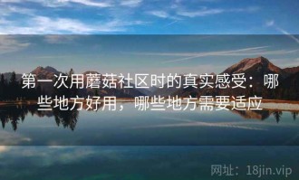 第一次用蘑菇社区时的真实感受：哪些地方好用，哪些地方需要适应