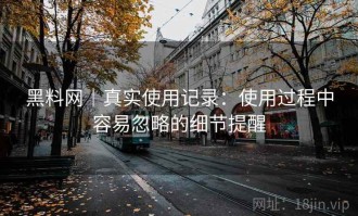 黑料网｜真实使用记录：使用过程中容易忽略的细节提醒