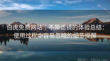 白虎免费网站｜不带滤镜的体验总结：使用过程中容易忽略的细节提醒