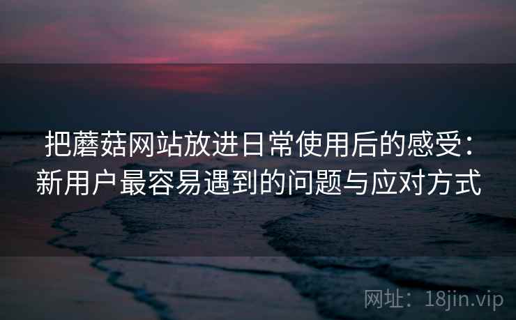 把蘑菇网站放进日常使用后的感受:新用户最容易遇到的问题与应对方式 把蘑菇网站放进日常使用后的感受:新用户最容易遇到的问题与应对方式