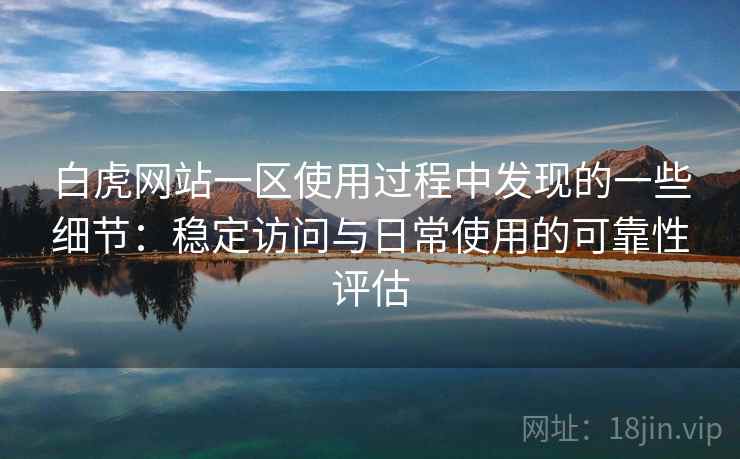 白虎网站一区使用过程中发现的一些细节：稳定访问与日常使用的可靠性评估