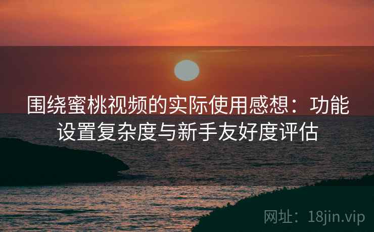 围绕蜜桃视频的实际使用感想：功能设置复杂度与新手友好度评估